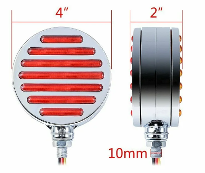 Габарит (LED) красно/желтый 12v (хром-леденец под зеркало)