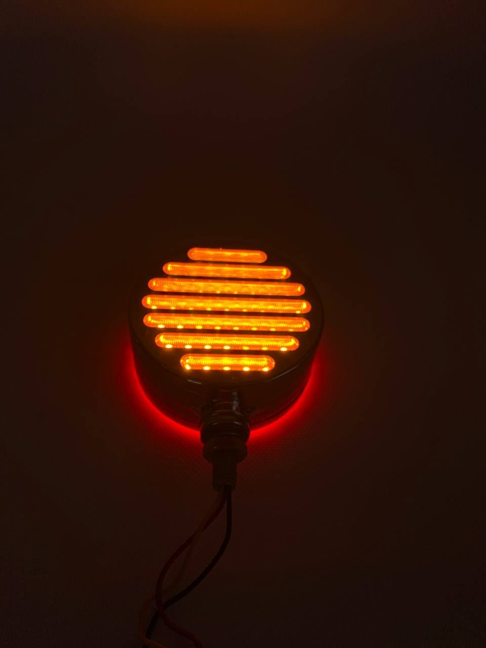 Габарит (LED) красно/желтый 12v (хром-леденец под зеркало)