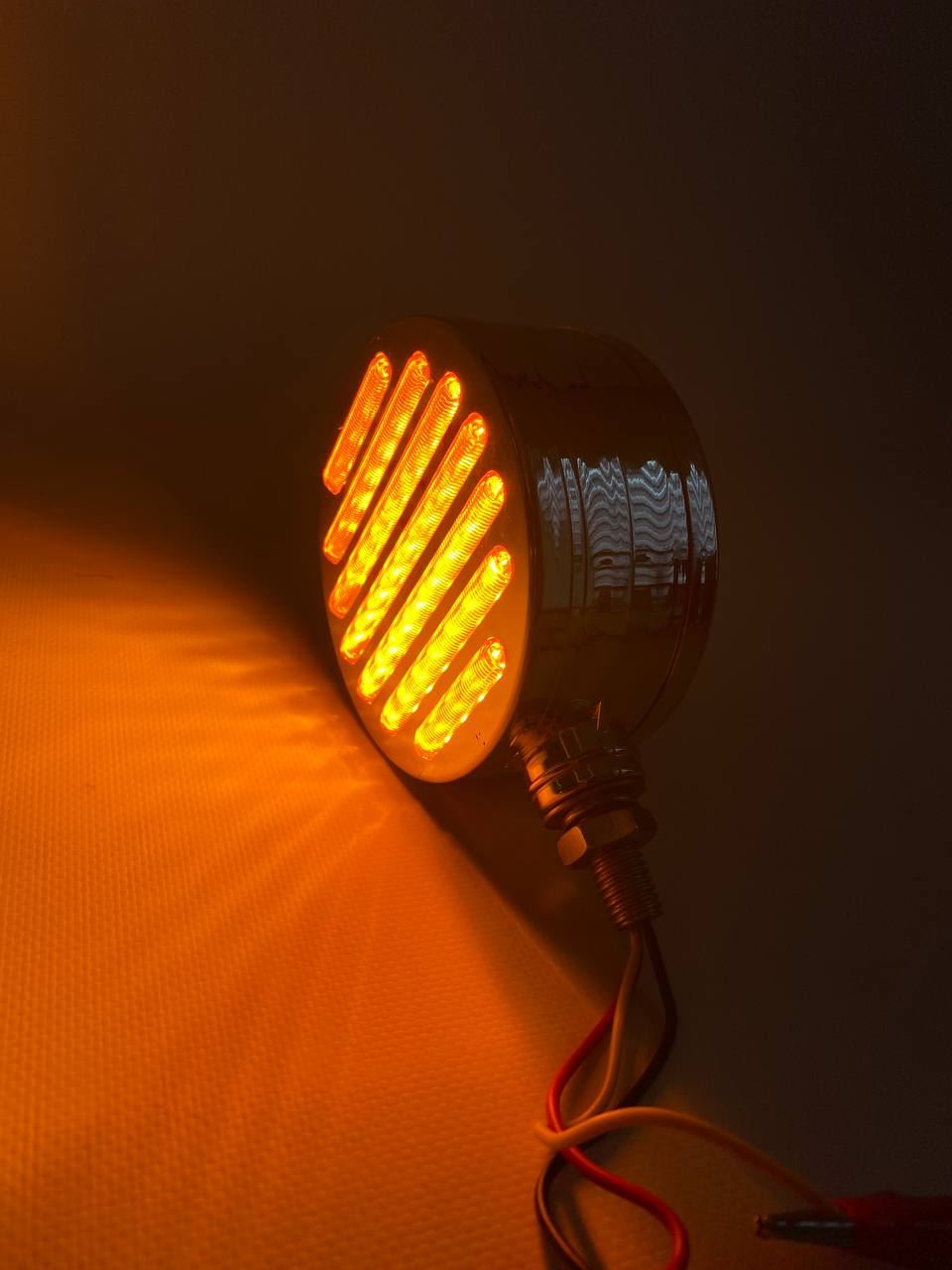 Габарит (LED) красно/желтый 12v (хром-леденец под зеркало)