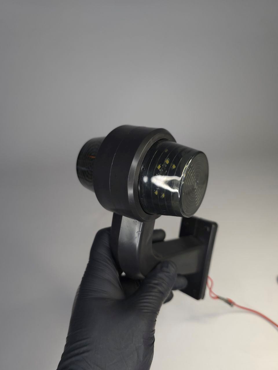 Ріжок габаритний  SMOKE черовний-білий LED 12-24v 15см