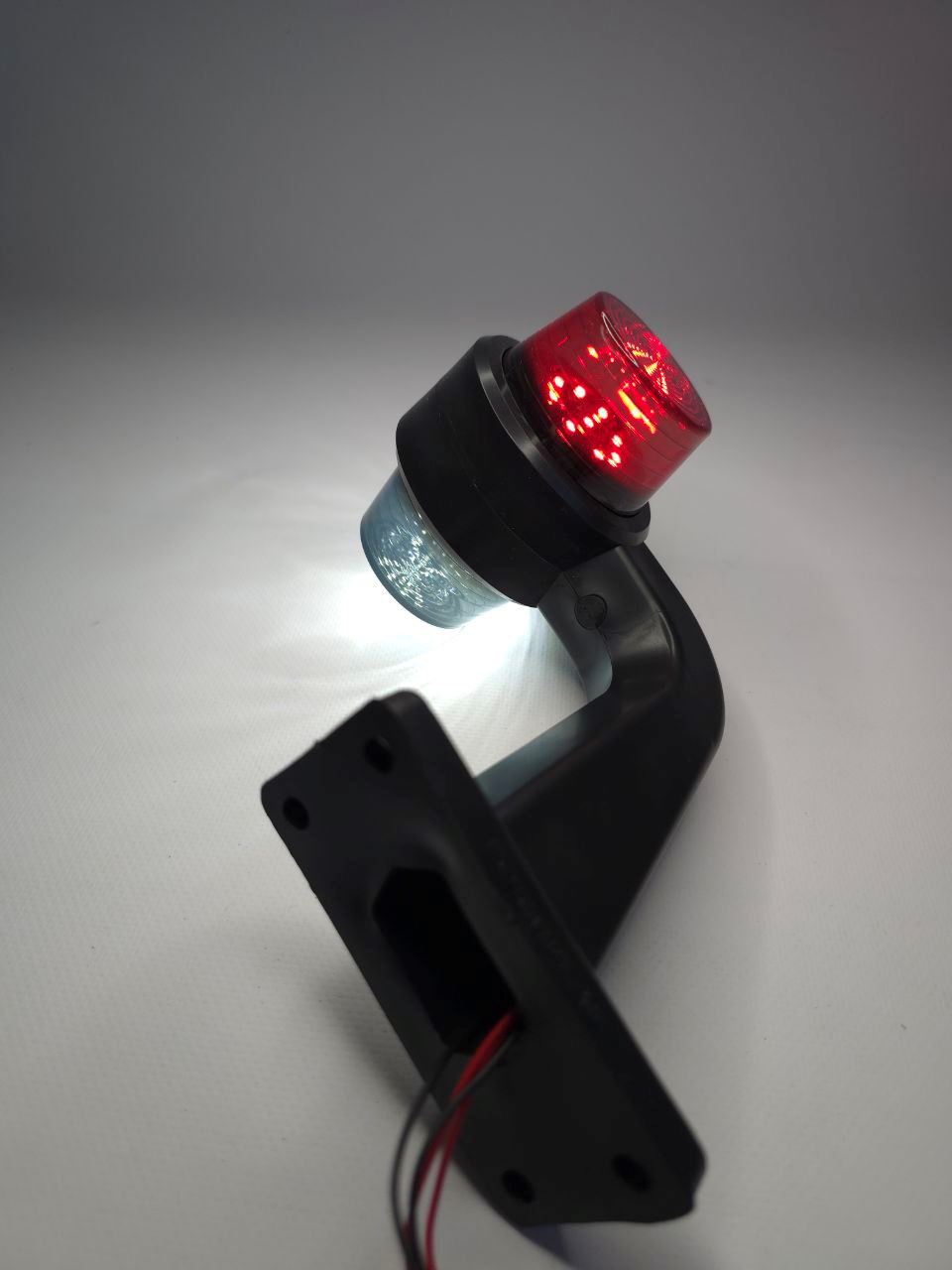 Ріжок габаритний  SMOKE черовний-білий LED 12-24v 15см