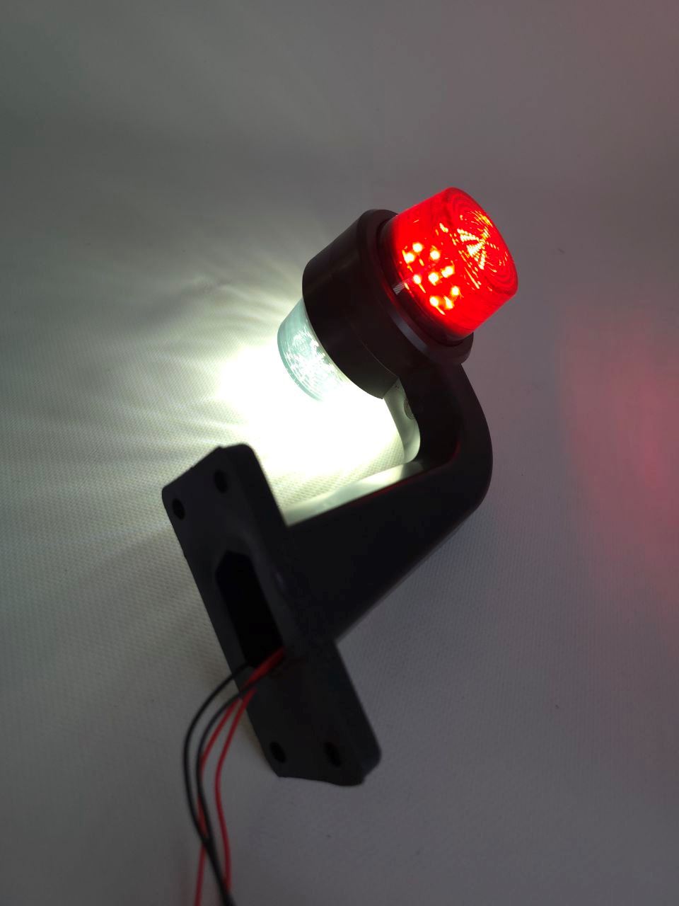 Ріжок габаритний  SMOKE черовний-білий LED 12-24v 15см