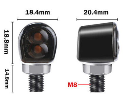 Габарит (LED) (на заднее крыло) хром мотоцикла 12v (желтый)