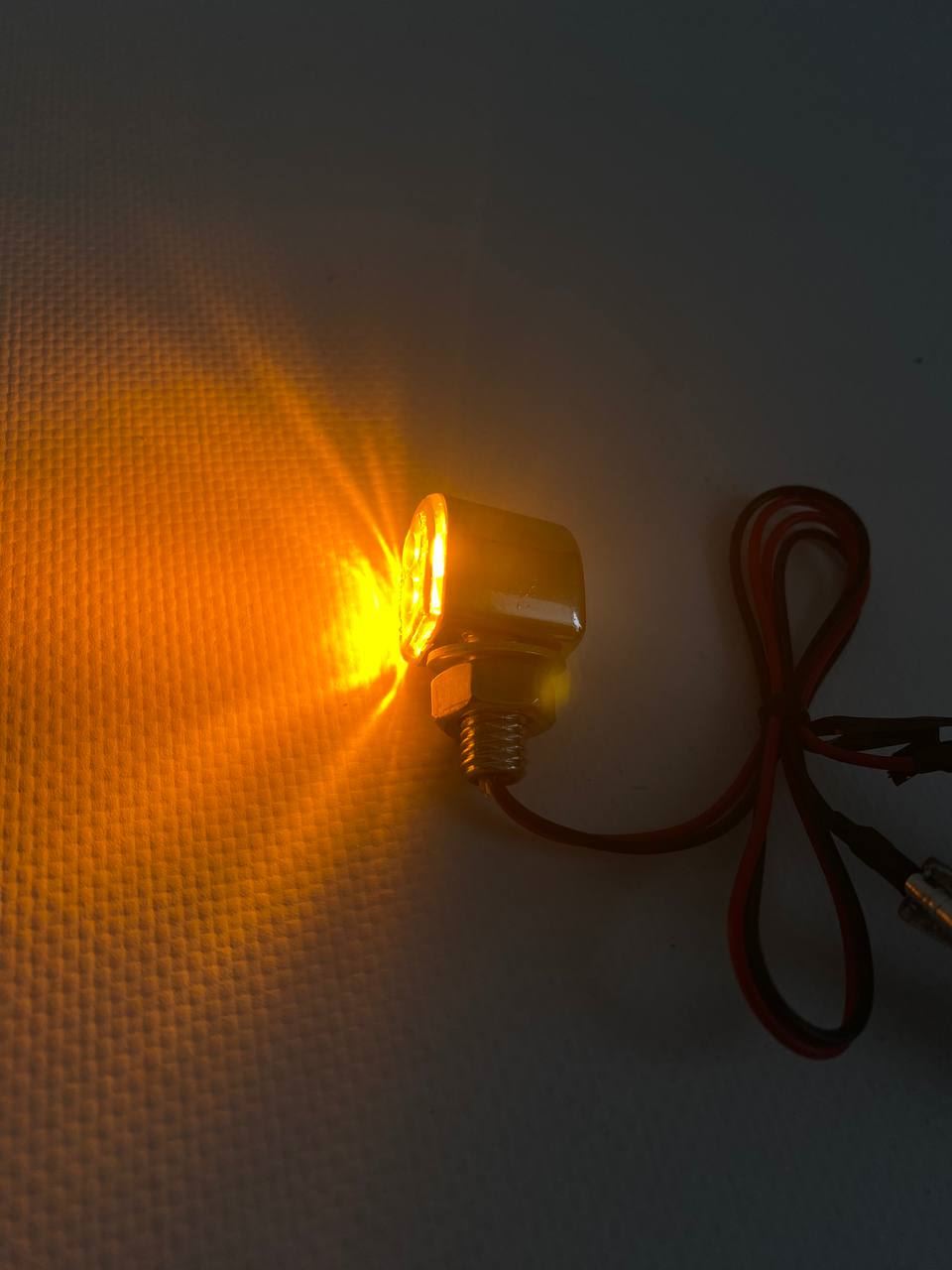 Габарит (LED) (на заднее крыло) хром мотоцикла 12v (желтый)