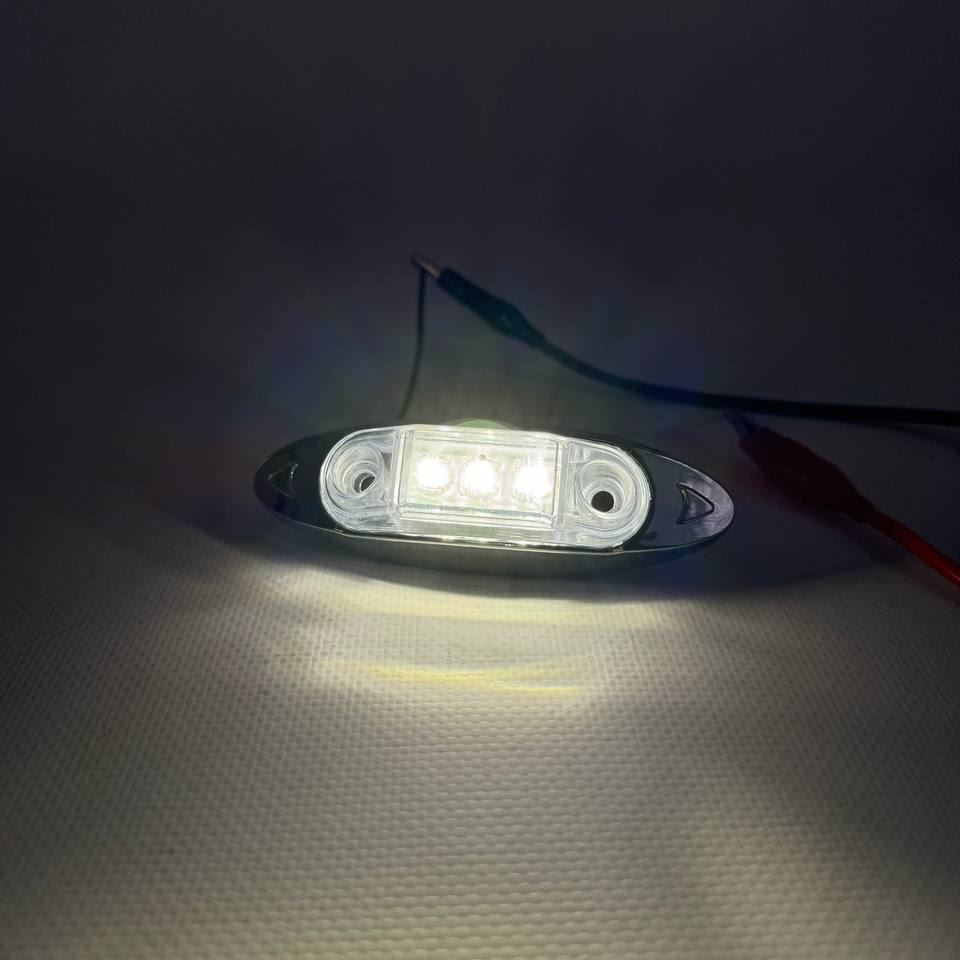 Габарит (LED) белый 12-24v (хром вставка -3 диода)