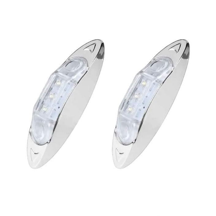 Габарит (LED) белый 12-24v (хром вставка -3 диода)