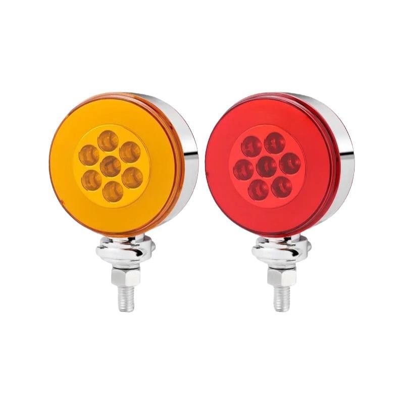 Габарит (LED) красно/желтый 12-24v (хром-леденец под зеркало+ стробоскоп)