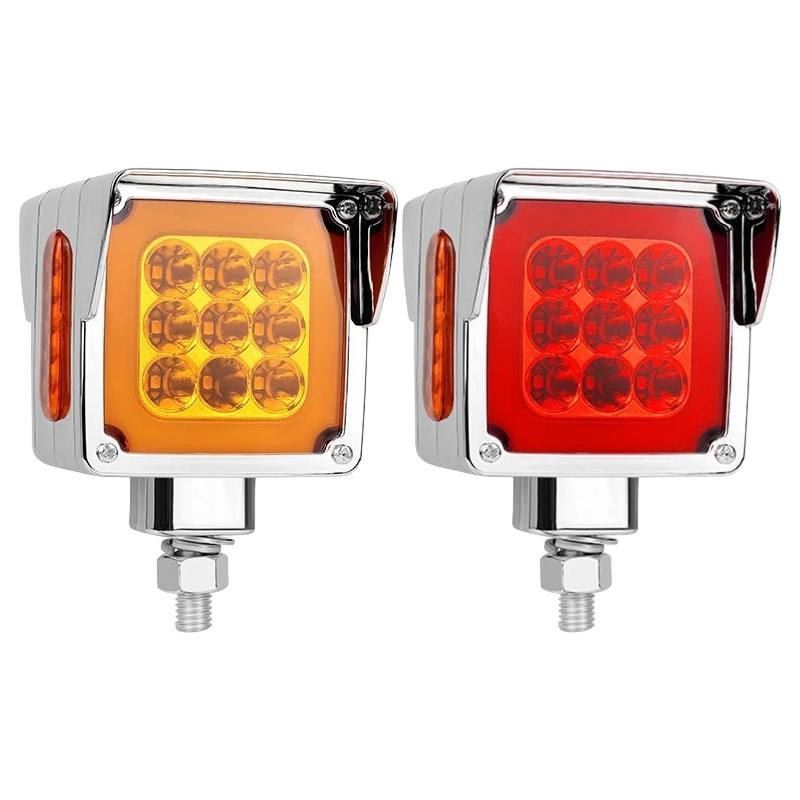 Габарит (LED) красно/желтый 12-24v (хром-леденeц-трехсторонний)