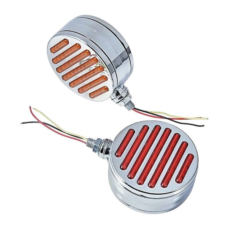 Габарит (LED) красно/желтый 12v (хром-леденец под зеркало)