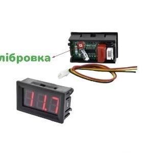 Вольтметр, автомобильный с калибровкой (синий)