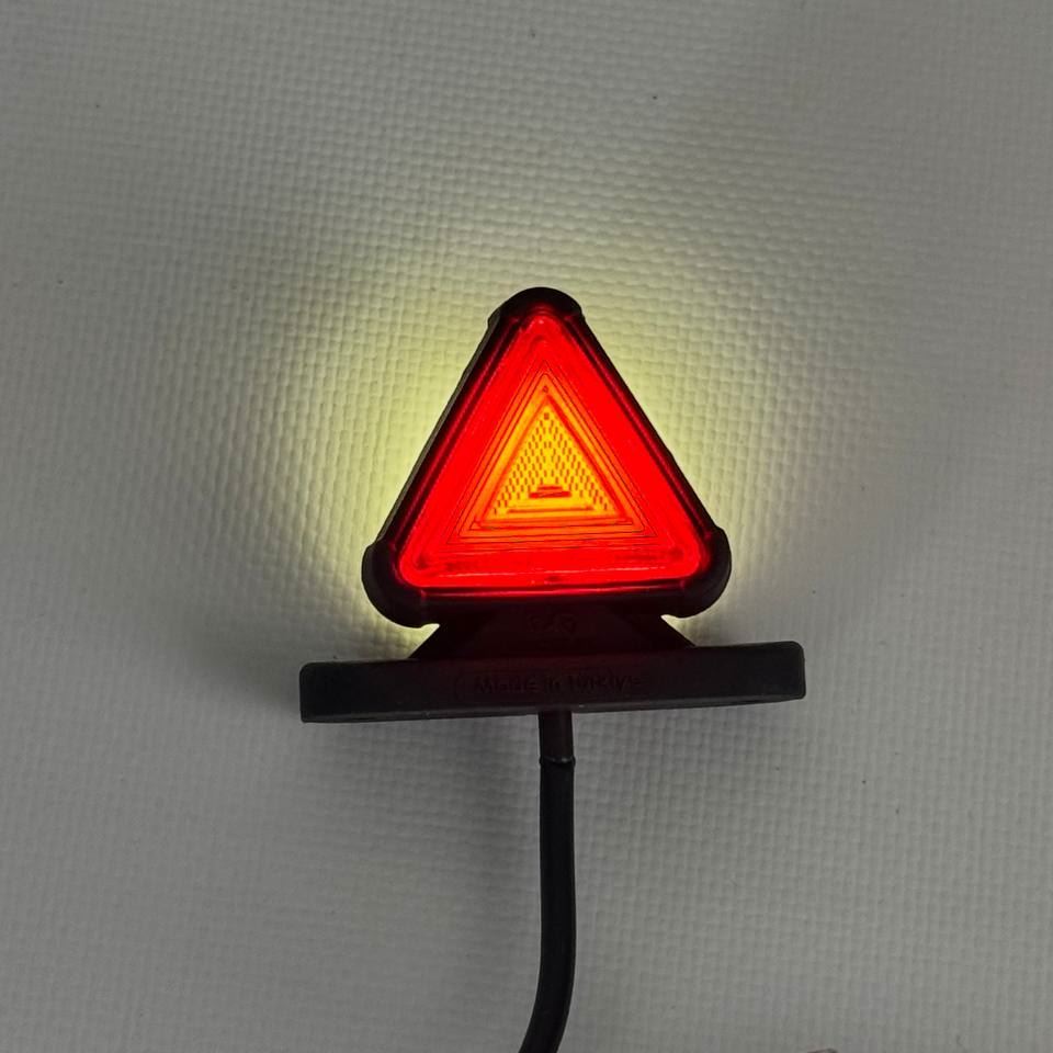 Рожок габаритный треугольник L (бело-красный) 12-24v