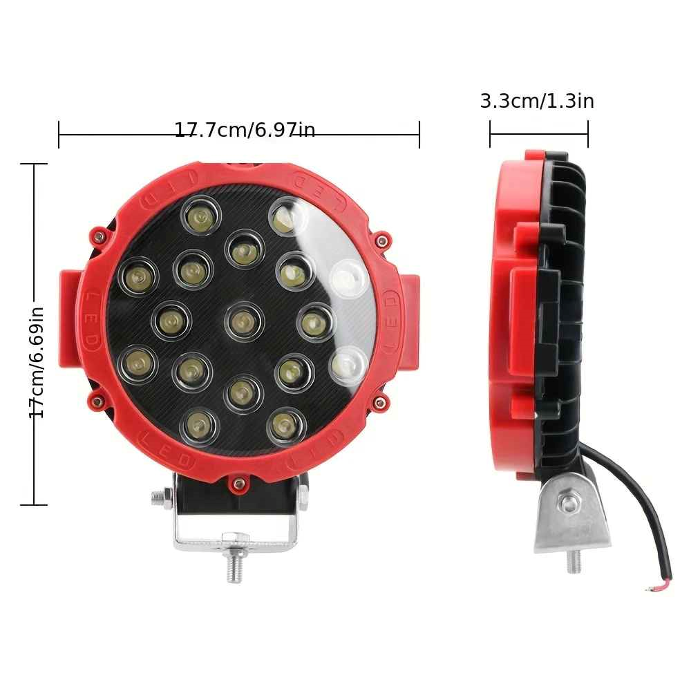 Фара дополнительная (17 диодов) 12-24v (20w) (17х16 см)