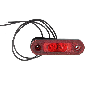 Габарит фонарь (2-диода) красный 12-24v (WAS)