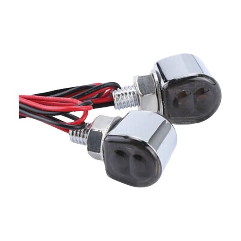 Габарит (LED) (на заднее крыло) хром мотоцикла 12v (желтый)