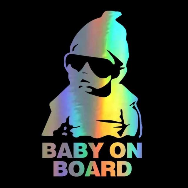 Наклейка "BABY ON THE BOARD" 14х9 см