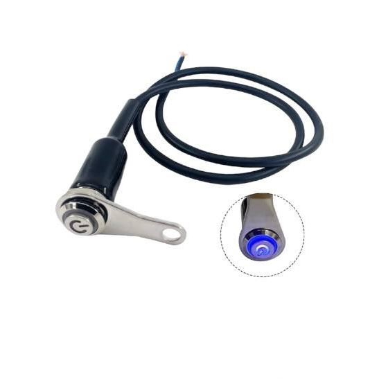 Кнопка для мотоцикла "синяя" 12v с кронштейном.